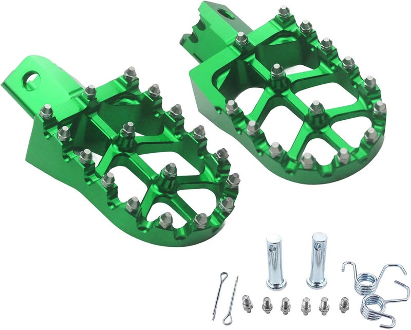 Adsspro Motorcycle CNC Aluminum Foot Pegs Foot Pedals Rests Footpegs For CT200U CT200U-EX BT200X CT100U Mega Moto Trail 100cc 212cc 196cc mini bikes Dirt Pit Bike (Green) - Image 1